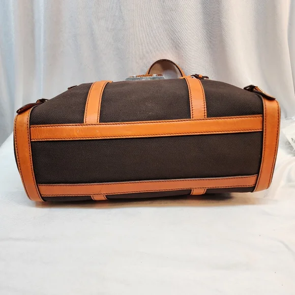 Prada Authentic Vintage Canvas & Leather Bowling Bag Purse Made in Italy!  🇮🇹 - Picture 4 of 15